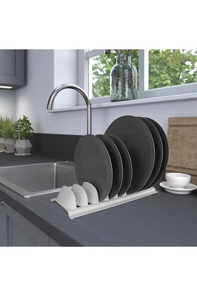 Myend 8 Compartment Plate Holder Plate Organizer Dryer Organizer