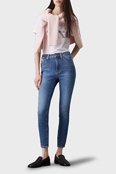 Calvin Klein Streç Pamuklu Skinny Fit Yüksek Bel Süper Dar Paça Jeans J20J2245221A4  KOT PANTOL
