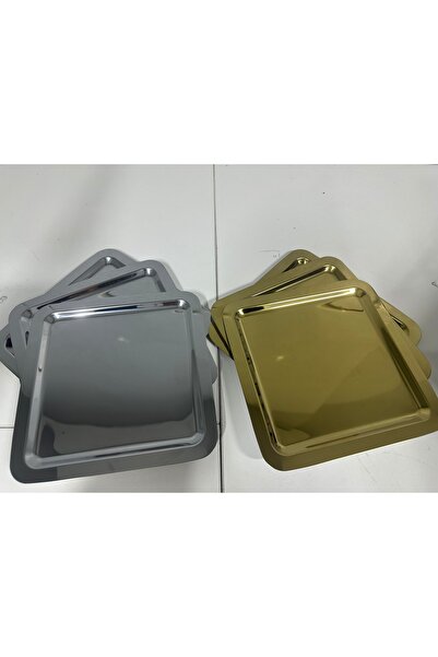 MAHUR HOME 3 adet Paslanmaz Çelik Metal Gümüş 3 adet Paslanmaz Gold  Sunum Te...