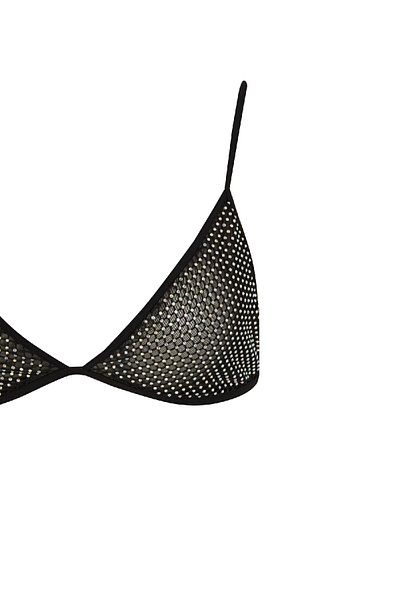 DeFacto Silberne schwarze Bra mit Neujahrsmotiv – Tüll ohne Polster D6437AX24WN