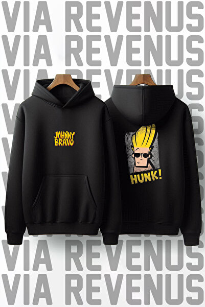Vordevia Johnny Bravo Hunk prednja i zadnja strana Štampano Sa kapuljačom duk...
