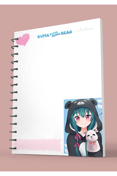 nihonwosekai Kuma Kuma Bear Yuna Anime A5 Size 50 Sheets Spiral Notebook