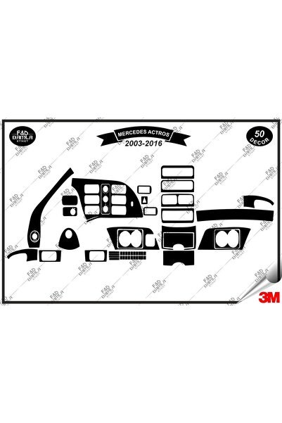 FD Damla Etiket لسيارة Mercedes Actros 2003-2016 Torpedo Console Trim الصدر ا...