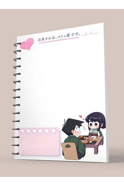 nihonwosekai Komi este speriat să vorbească Shoujo Anime A5 Dimensiune 50 de coli Caiet cu spirală