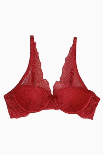 Wonna Burgundy Lace Bra - Unpadded - 2277