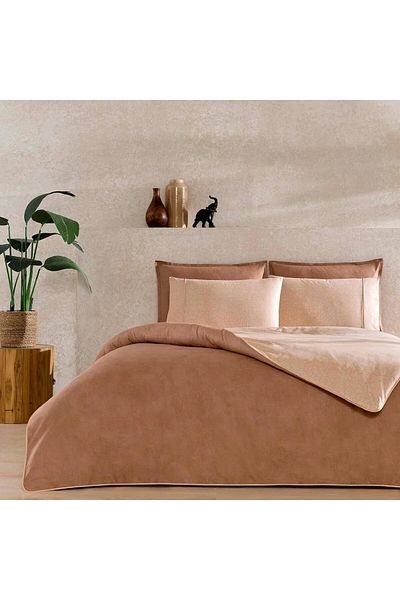STOREMAX Cotton Rıven Duvet Cover Set Tan Double Strbuyx 1073147