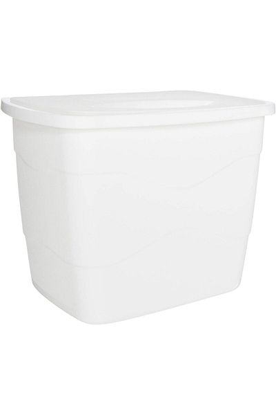STOREMAX Mu-Artshop 50801 Practical Lid Trash Can, White Tnca 871301