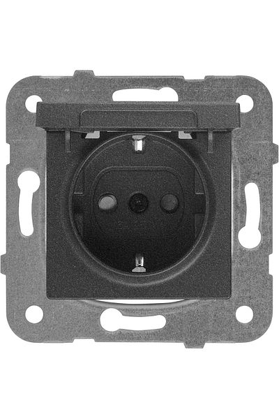 STOREMAX Svticaret Novella Smoked Cover Grounded Socket Mechanism + Button Cover Quick Connection Child Protection