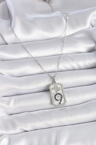 Clariss 316l الصلب الفضة اللون سلسلة العقرب حجر الزركون قلادة المرأة
