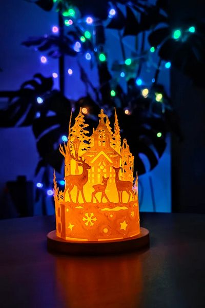 Home New Year's Deer Lighted Ornament - Deer Ornament - New Year's Deer