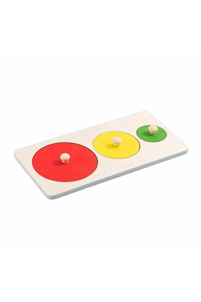 Floopy Puzzle lemn Montessori, incastru, forme geometrice, 3 cercuri, cu mane...