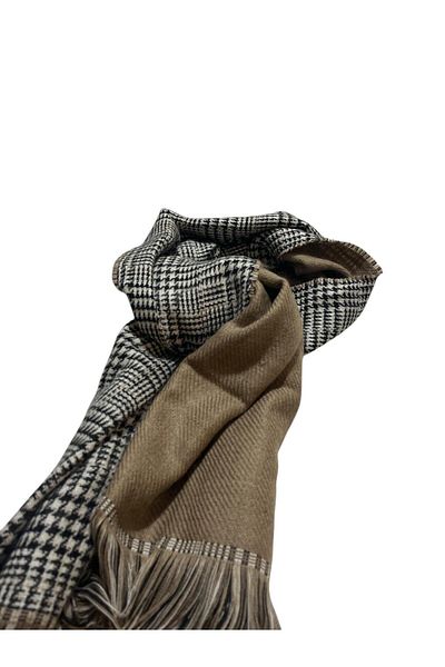 baderin Double Side Pacquered Patterned Thick Wool Shal Scarf