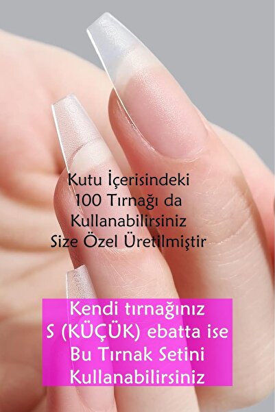 Easy Beauty 100 Adet SMALL Küt Orta Uzunlukta Jel Protez Tırnak Tips
