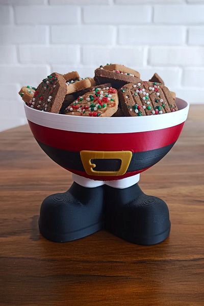 MEK Red Christmas Themed Decorative Candy Bowl