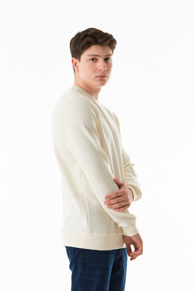 Fulla Moda Φούτερ με ριμπ λαιμόκοψη