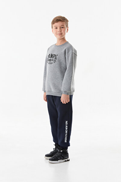 Fulla Moda 3 İplik Origin Yazı Baskılı Erkek Çocuk Sweatshirt