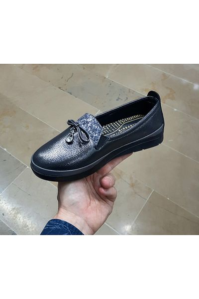 BRGL Women's Daily Orthopedic Stone Detailed Soft Leather Shoes