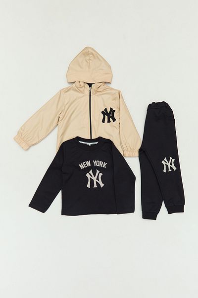 Fulla Moda Ny Embroidered Jogger 3-Piece Boys' Set