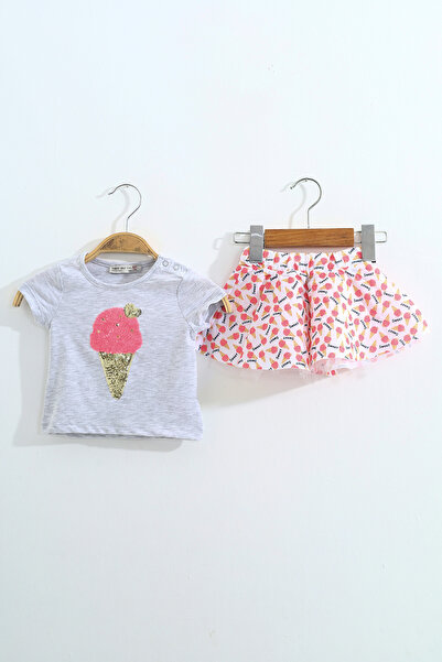 LC Waikiki Toontoy Girls' Sequin Skirt Set