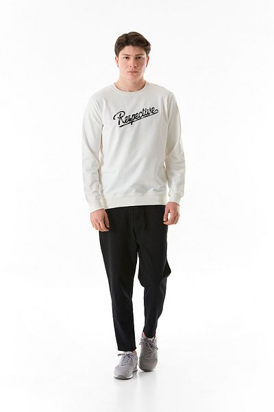 Fulla Moda Text Embroidered Crew Neck Sweatshirt