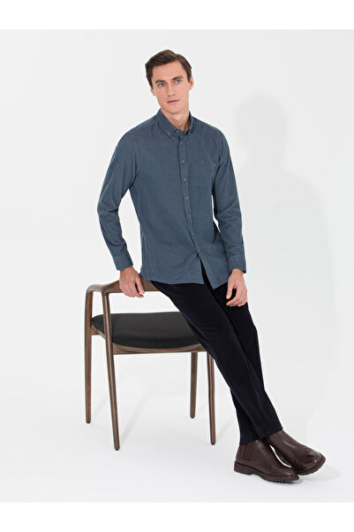 Cacharel بنطال قماش بقصة ضيقة باللون الأزرق الداكن 50259416-VR033