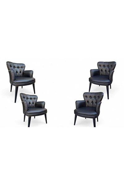 ARYANS HOME Ahşap Ayaklı Kollu Siyah Deri Ofis Koltuğu Büro Koltuğu Deri Ofis...