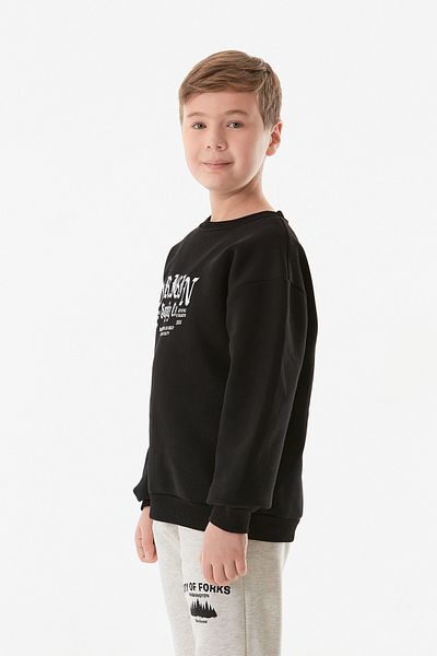 Fulla Moda Суитшърт за момче с отпечатан текст с 3 прежди