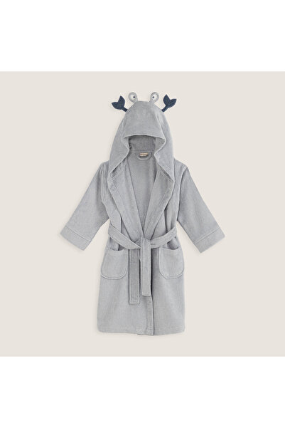 Chakra Under The Sea Kapuşonlu Bornoz Gri