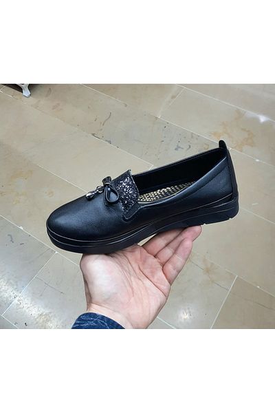 BRGL Women's Daily Orthopedic Stone Detailed Soft Leather Shoes