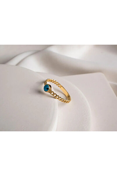 Safir Kuyumculuk Altın Nazar Boncuğu Yüzük