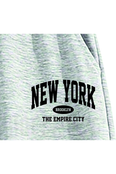 HOFFNUNG Full Hoodie New York the Empire City Grey Printed Tracksuit Set