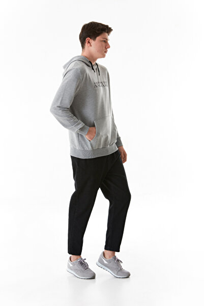 Fulla Moda Φούτερ τσέπης καγκουρό με στάμπα με κουκούλα