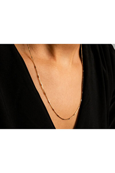 Safir Kuyumculuk Altın Silindir Küp Zincir Kolye