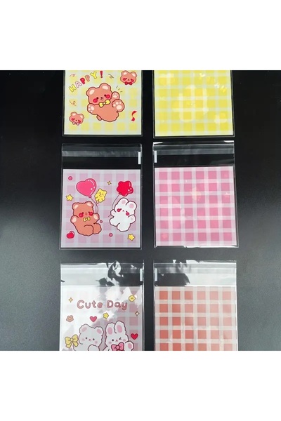 PABALAS 10Pcs Cute Rabbit and Bear Pattern-Designed Self-Adhesive, Candy & Cookie Bags