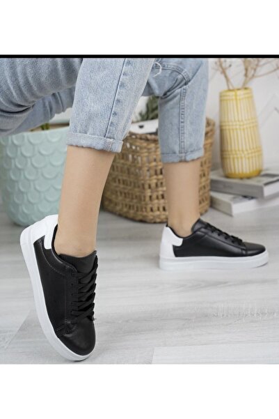 diclepolat Kadın Siyah Beyaz Spor Ayakkabı Sneaker