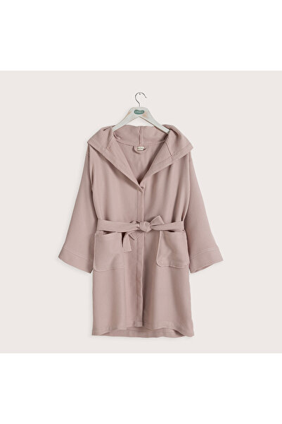 Chakra Little Basic Kapüşonlu Bornoz Pembe