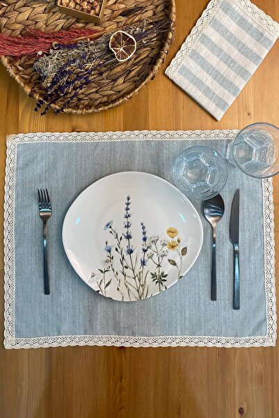 Markaev Yeşil Düz Amerikan Servis Dantelli