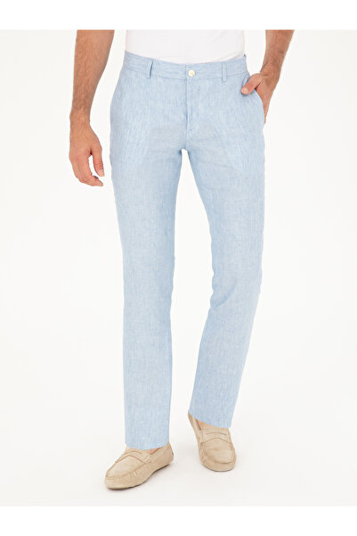 Cacharel Açık Mavi Slim Fit %100 Keten Pantolon 50284952-VR003