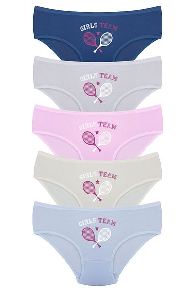 Onurel   Girl's 5-Pack Mixed Tennis Printed Lycra Panties