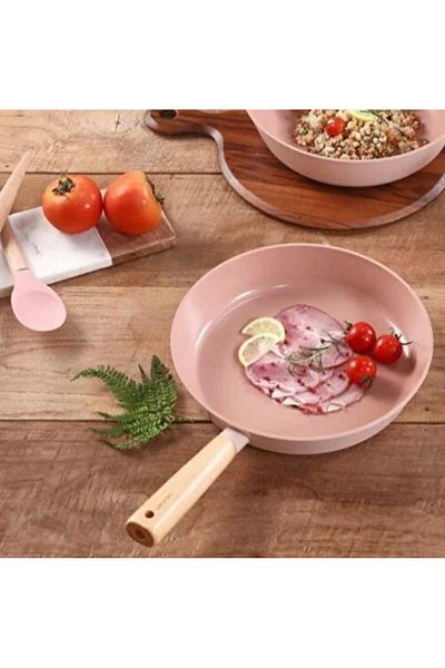 NEOFLAM Blossom Alüminyum Döküm Tava 28cm, Pembe