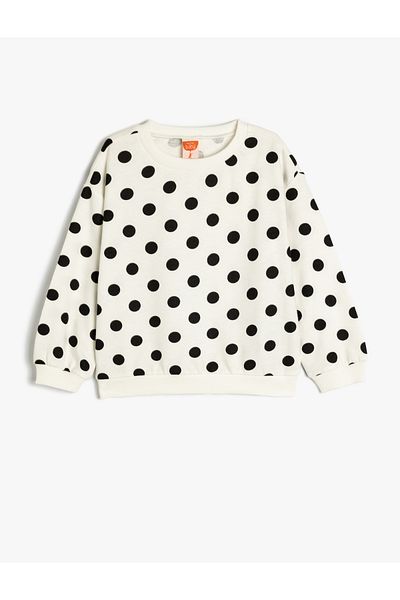 Koton Printed Cotton Crew Neck Long Sleeve Sweatshirt