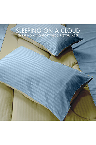 Hotel Linen Klub Stripe Reversible  Comforter Set- Ultra Soft  Microfiber Fabric, Soft Siliconized Fiber Filling