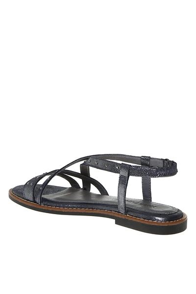 Hush Puppies Flat Heel Casual Leather Anthracite Women's Sandals