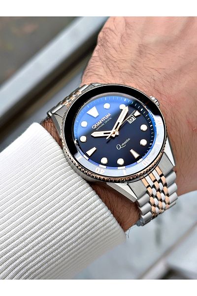 Quantum Full Automatic Mechanism 5 Atm Waterproof Steel Band Steel Case Men's Wristwatch 590