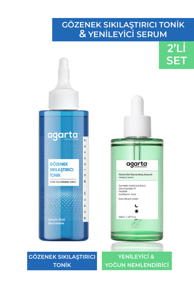 Agarta 2'Li Set Gözenek Sıkılaştırıcı Tonik 200 Ml & Yenileyici Serum 50 Ml