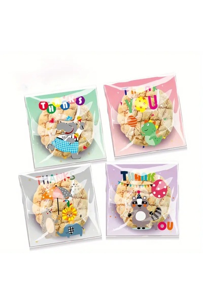 PABALAS 10 Pcs Cute Animals Pattern-Designed Self-Adhesive, Candy & Cookie Bags