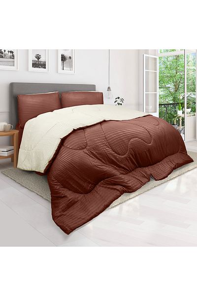 Hotel Linen Klub Stripe Reversible  Comforter Set- Ultra Soft  Microfiber Fabric, Soft Siliconized Fiber Filling