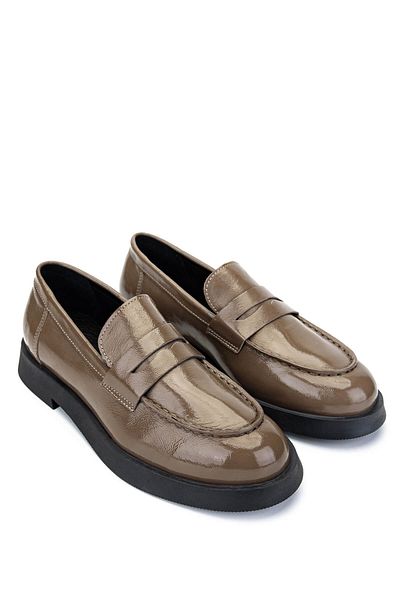 Tamer Tanca Γυναικεία Παπούτσια Loafer από γνήσιο δέρμα Mink Patent Leather