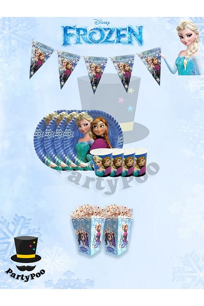 PartyPoo Frozen 24-Person Birthday Party Set Elsa Birthday