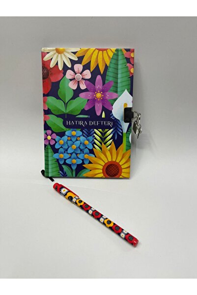 ÇilekKurdu Kilitli Hatıra Günlük Defter 100 Yaprak Ve Kalem
